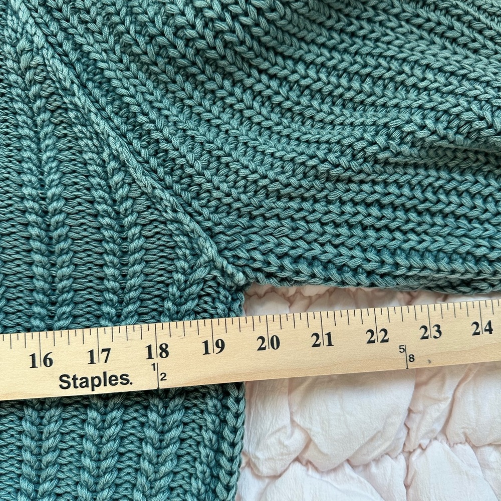 Free People Chunky Knit Sweater Teal Women’s XS Oversized - Picture 4 of 6